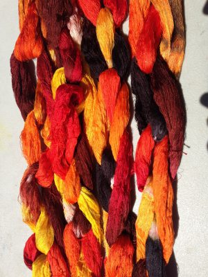 dyed warp chains for shadow weave fabric