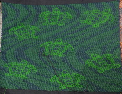 double weave jacquard piece, top - sea turtles amidst ripples