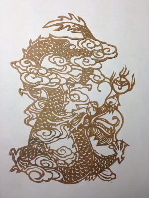 Chinese paper cut for making katazome stencils