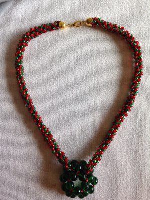 green and red necklace