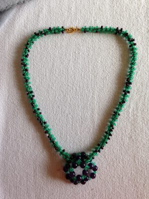 Green and purple beads