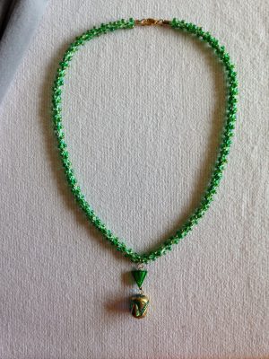 kumihimo beaded braid with pendant