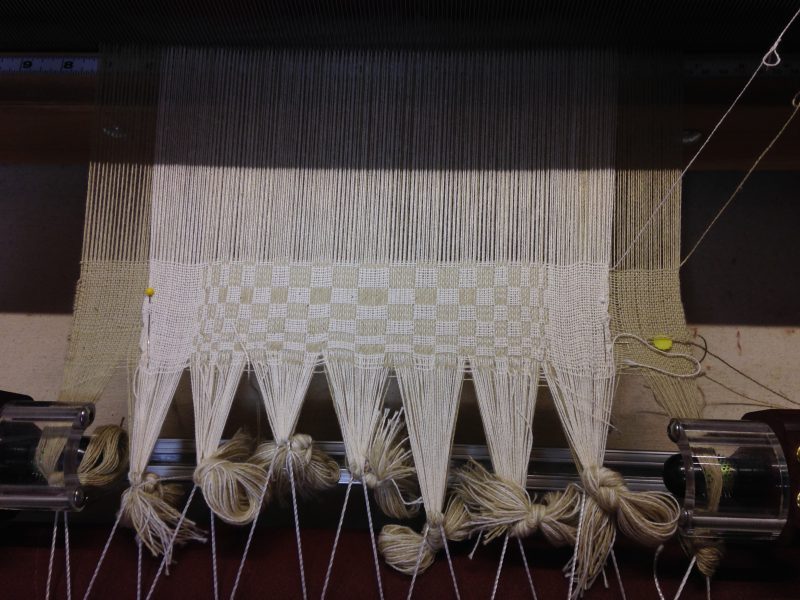 double weave warp on the loom