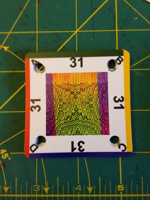 front face of custom tablet weaving cards