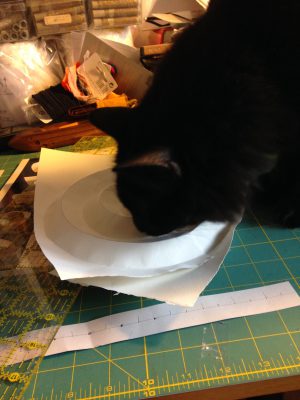 Fritz investigating origami model