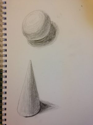 shading exercise - ball and cone
