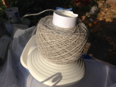 yarn spun from Lincoln fleece