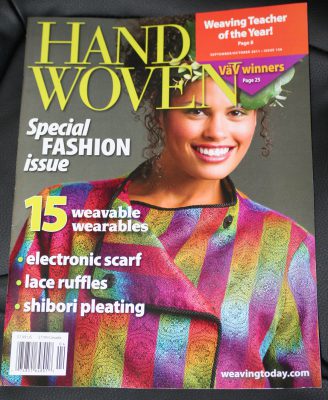 my Kodachrome jacket on the cover of Handwoven!