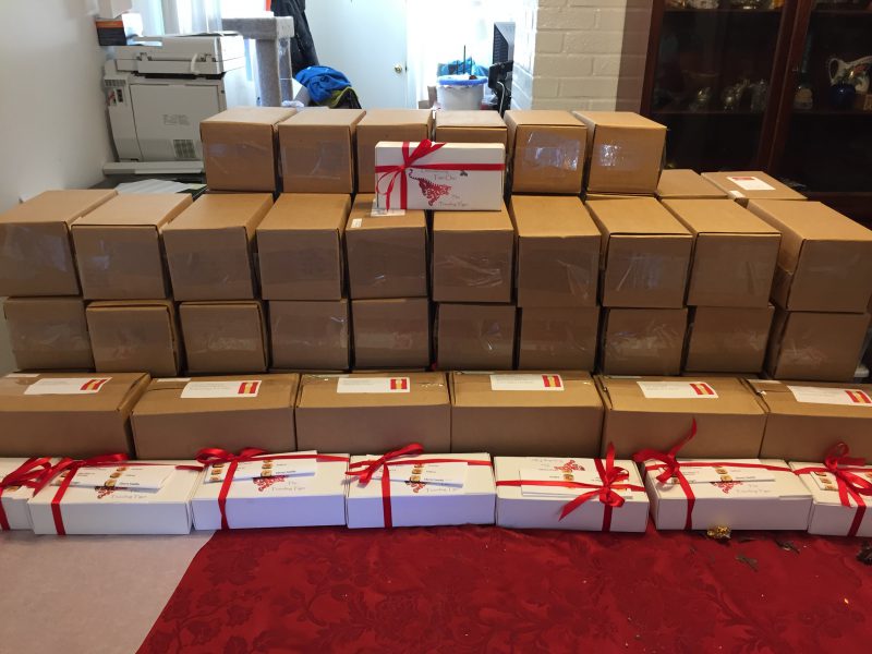 chocolates, packed for shipping
