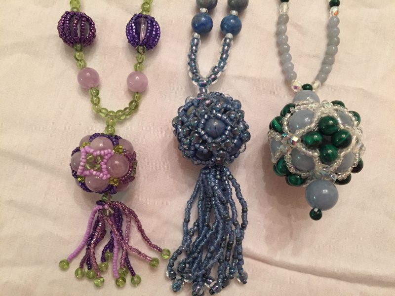 beaded necklaces close-up