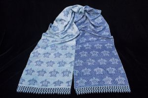 "Under the Sea" - handwoven sea turtle scarf