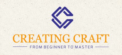 blue-orange Creating Craft logo with cream-colored textured background