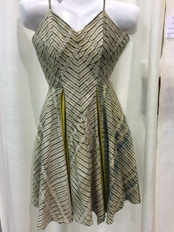"A Dress For and From the Garden" - Catharine Ellis and Libby O'Bryan. Woven shibori, cotton dyed with indigo and weld.