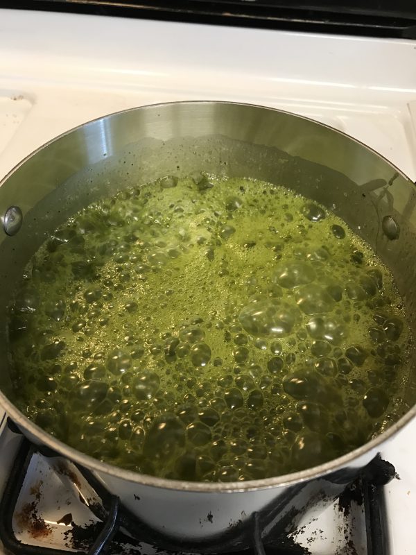 green tea honey fudge in progress