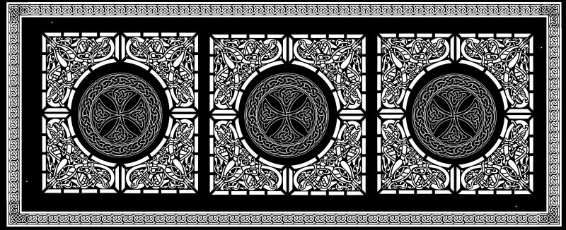 Celtic knotwork double weave black and white - reverse side