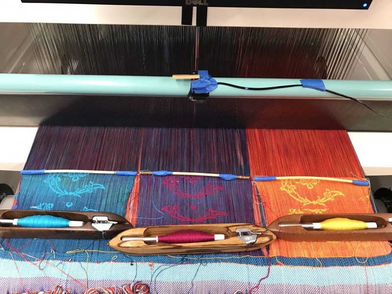samples on the loom