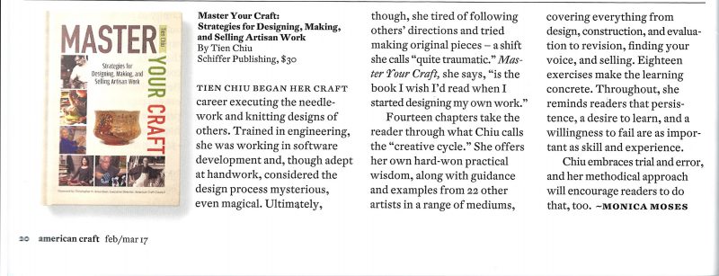 Review of Master Your Craft in the magazine American Craft