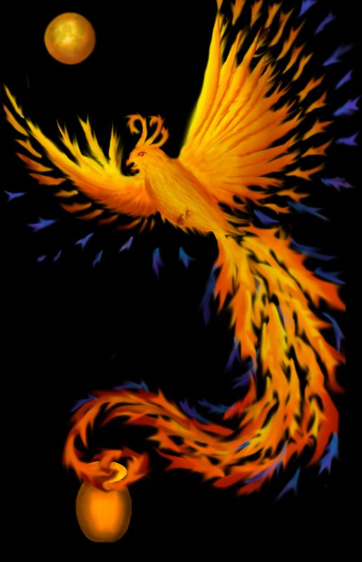 phoenix with added moon