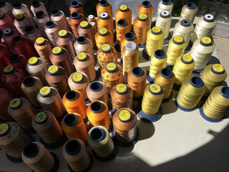 rayon machine embroidery thread - yellows and oranges