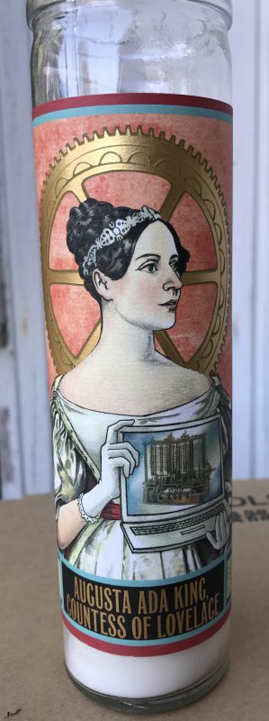 Votive candle featuring Ada Lovelace