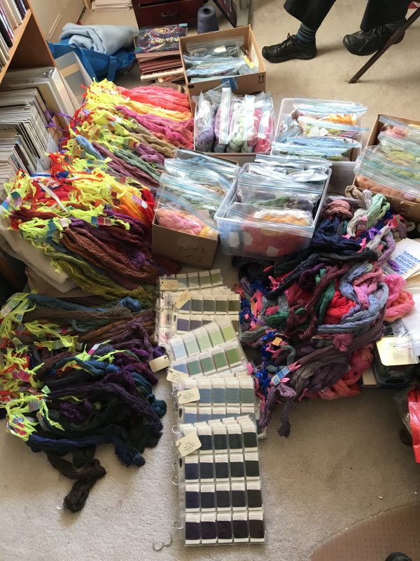 Procion MX dye sample project  - skeins and cards