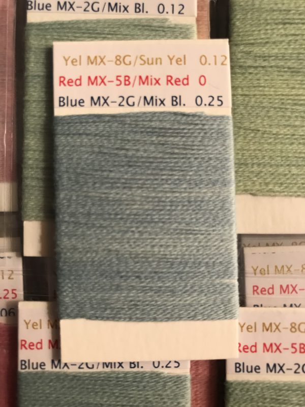 sample card for Procion MX dye sample project
