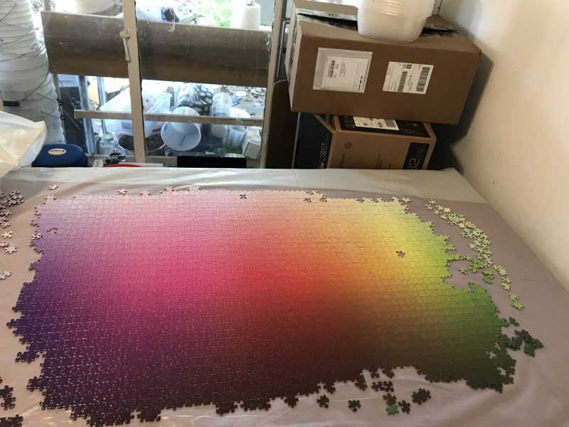 5000 Colours puzzle, half assembled