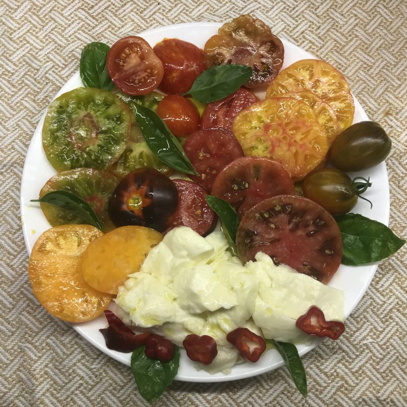 plate of heirloom tomatoes