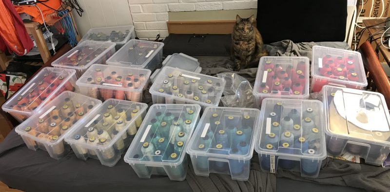 Full collection of rayon machine embroidery threads. (With cat.)