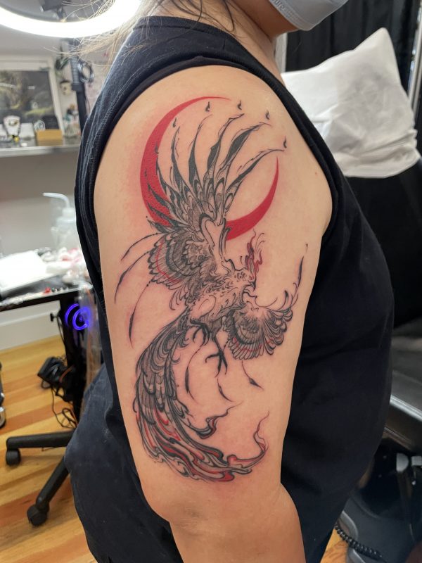 finished phoenix tattoo