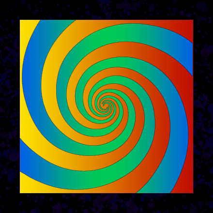 red-yellow and blue-green double spiral